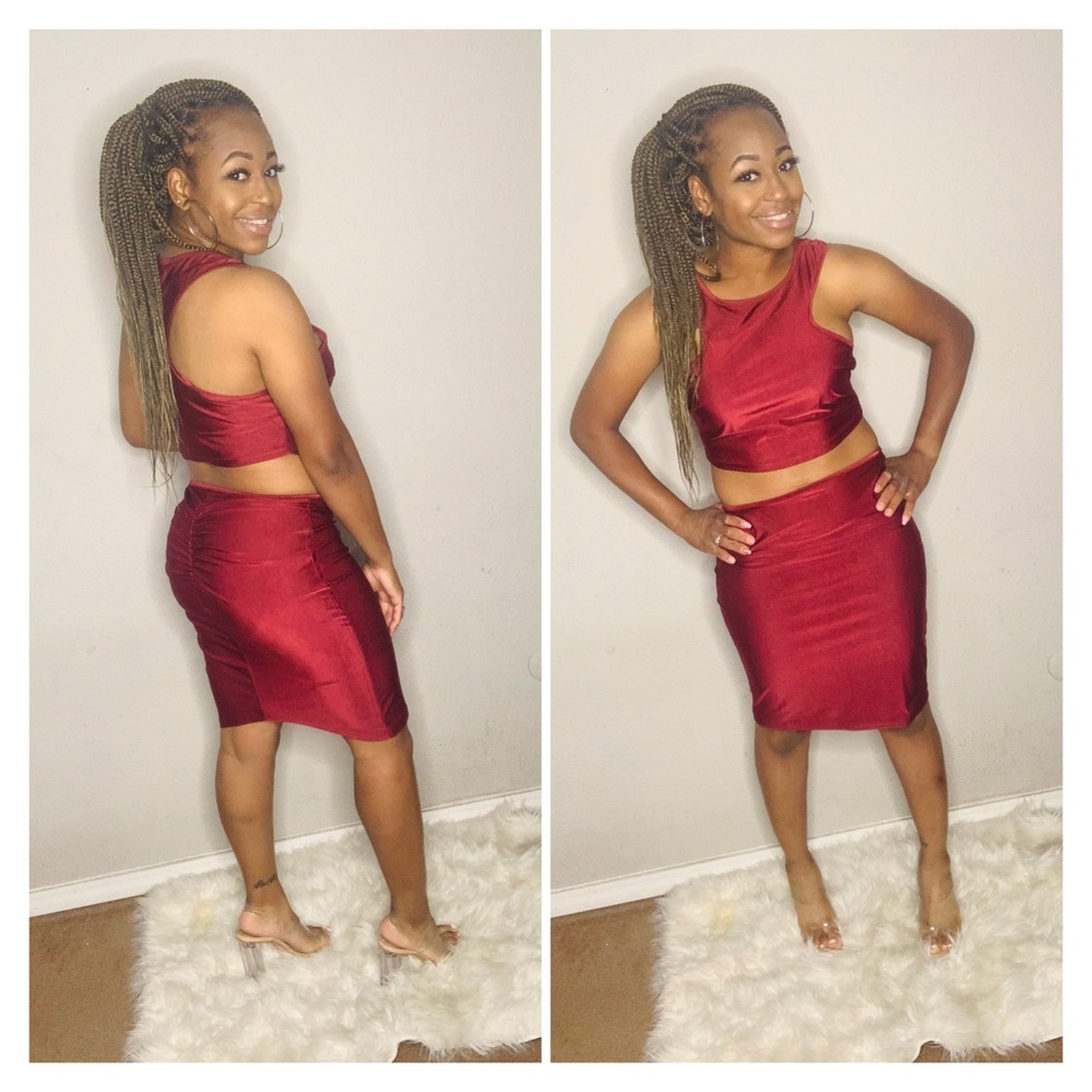 A 2pc burgundy outfit